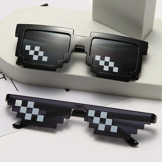 Mosaic Sunglasses For Mens Womens Pixel Black Retro Gamer Robot Sunglasses Cool Party Vintage Shades Eyewear