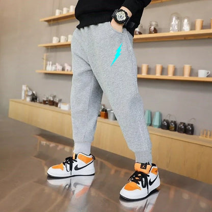 2024 Boys' Pants Lightning Youth and Children's Autumn Clothing Brand Pants 3-14Y New Slow Running Sports Pants Quality Neutral