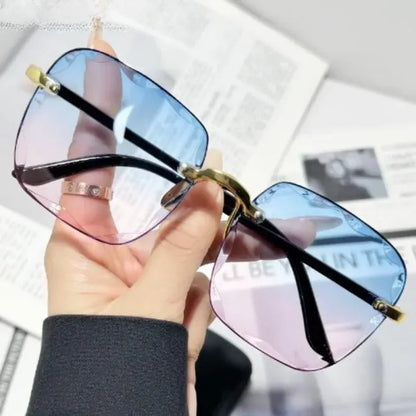 2024 New Fashion Frameless Cut Edge Sunglasses New Summer Sun Visors Square Sunglasses for Woman Lenses UV400 Women Sunglasses