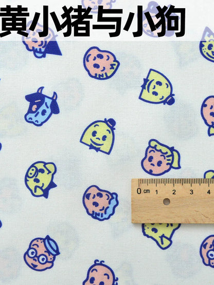 Children Cartoon Printed Cotton Japanese Style Cute for Sewing Skirt Clothes Clothing by Half Meter