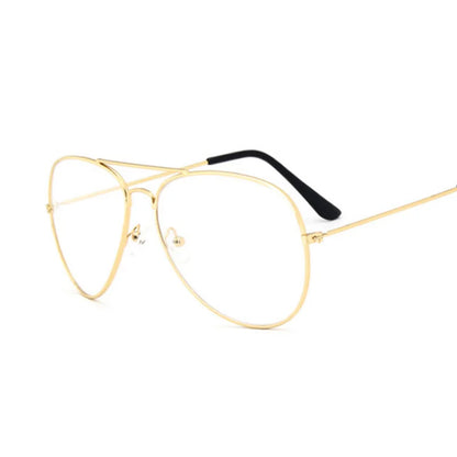 Aviation Gold Frame Sunglasses Male Classic Eyeglasses Transparent Clear Lens Optical Woman Man Glasses Pilot Style