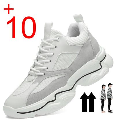 Men Casual Sneakers Elevator Shoes Fashion Breathable 10CM 8CM Height Increased Shoes For Man Hidden Heels Sport Lift Taller Men