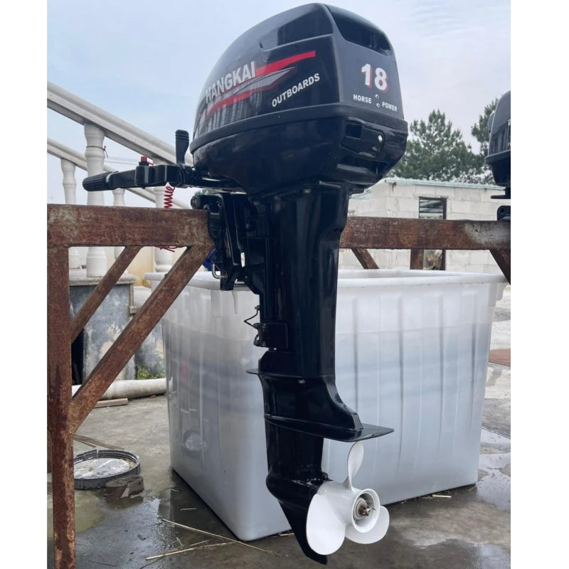 Hangkai 2-Stroke Boat Engine, Short Shaft,18HP Outboard Motors, Water Cooled Gasoline Motor with Accessories, Good Quality