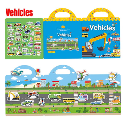 New Children Reusable Scene Cute Stickers DIY Puzzle Sticker Games Books Cartoon Animal Learning Cognition Toys For Kids Gift