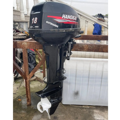 Hangkai 2-Stroke Boat Engine, Short Shaft,18HP Outboard Motors, Water Cooled Gasoline Motor with Accessories, Good Quality