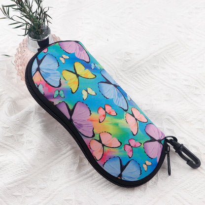 Marble Butterfly Pattern Glasses Soft Cloth Bag Sunglasses Bags Glasses Box Bag Women Zipper Fabric Eyeglasses Case Eyewear Case