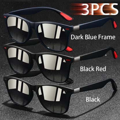 3 PCS Fashion Retro Metal Square Frame Sunglasses Men Ladies 's Luxury Brand Designer Sunglasses Anti-Glare Retro Eyewear UV400