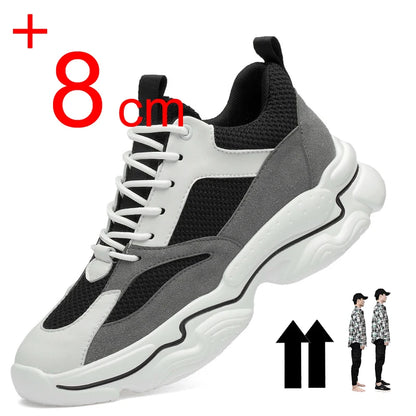 Men Casual Sneakers Elevator Shoes Fashion Breathable 10CM 8CM Height Increased Shoes For Man Hidden Heels Sport Lift Taller Men