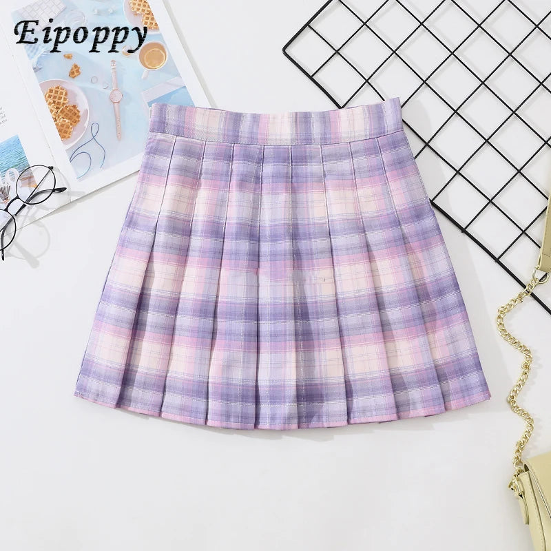 Rokken Dames Hoge Taille Geplooide Rok Harajuku Preppy Stijl Vrouwelijke Mini Rokken Mode Chique Dame Meisjes Dans Korte Rok