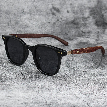 New Men Vintage Wooden Frame Sunglasses Classic Brand Sun Glasses Coating Lens Men Polarized UV Protection Driving Eyewear 2024