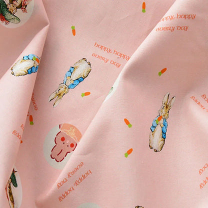 Rabbit Printed Fabric Cotton for Sewing Children Clothes DIY Handmade by Half Meter