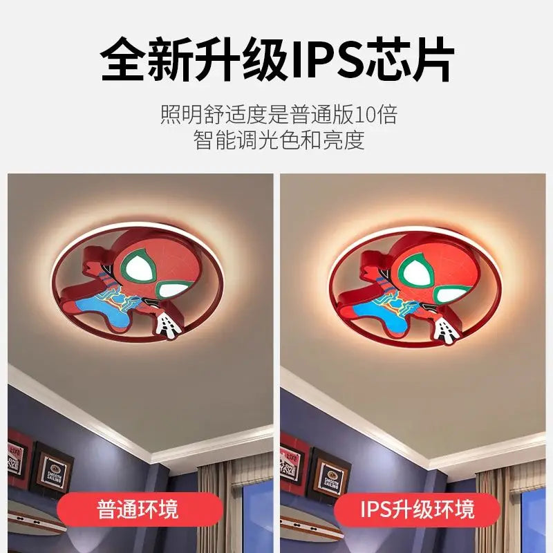 Marvel Spiderman New Multifunctional Personalized Creative Cartoon Smart Decorative Ceiling Lamp for Children's Boys' Bedroom