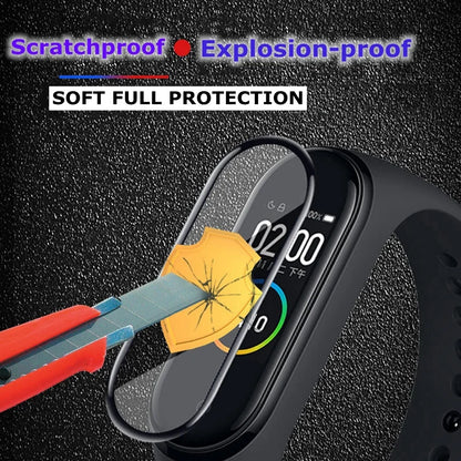 10D Full Screen Protector Film for xiao mi band 7 6 5 4 Smart Watch Soft Protective Glass Film Strap miband 4 5 6 7 Accessories