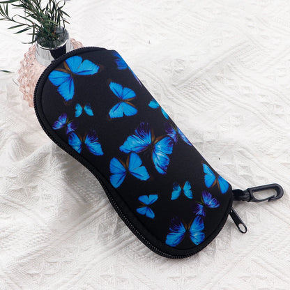 Marble Butterfly Pattern Glasses Soft Cloth Bag Sunglasses Bags Glasses Box Bag Women Zipper Fabric Eyeglasses Case Eyewear Case