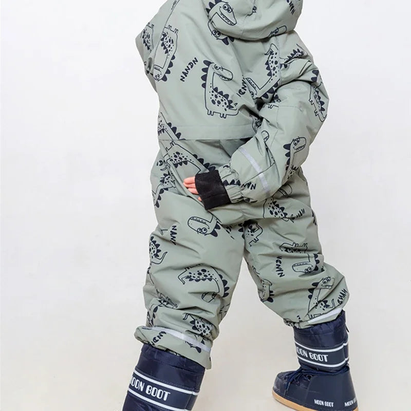 2024 New Kids Ski Suit Girls Snowsuits Children Ski Overalls Outdoor Sports Boy Snow Clothes Waterproof Windproof Snowboard Wear