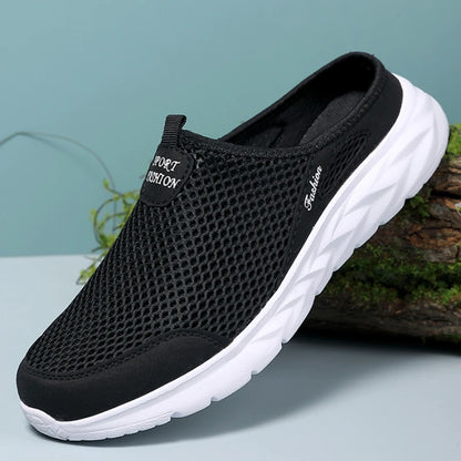 YRZL Hot Sale Men Half Slipper High Quality New Design Mesh Shoes Breathable Outdoor Sandals Comfortable Couples Walking Shoes