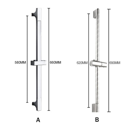 Adjustable Shower Bar Lifting Rod Extendable Wall Mount Shower Horizontal Bar Column Black White Chrome Bathroom Riser Slide