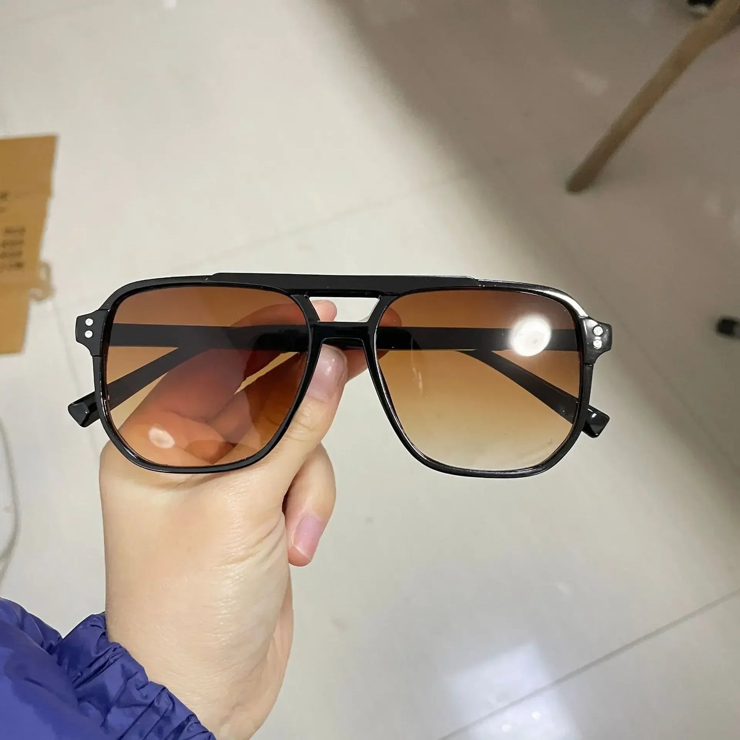 2024 Outdoor Ocean Slice Double Beam Sunglasses New Retro Jelly Color Women Square Sunglasses UV400 Eye Protection Goggles