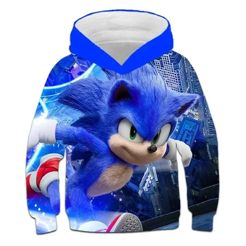 2024 Children's Clothes Sonic 3D Hoodie for Kids Boys and Girls Cartoon Printing Sweatshirt Long Sleeve Spring Autumn Animation