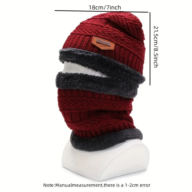 Kids Warm Knitted Hat Scarf Set Children Autumn Winter Hat Soft Knitted Cap Bonnet Infant Kids Hat For Boys Girls