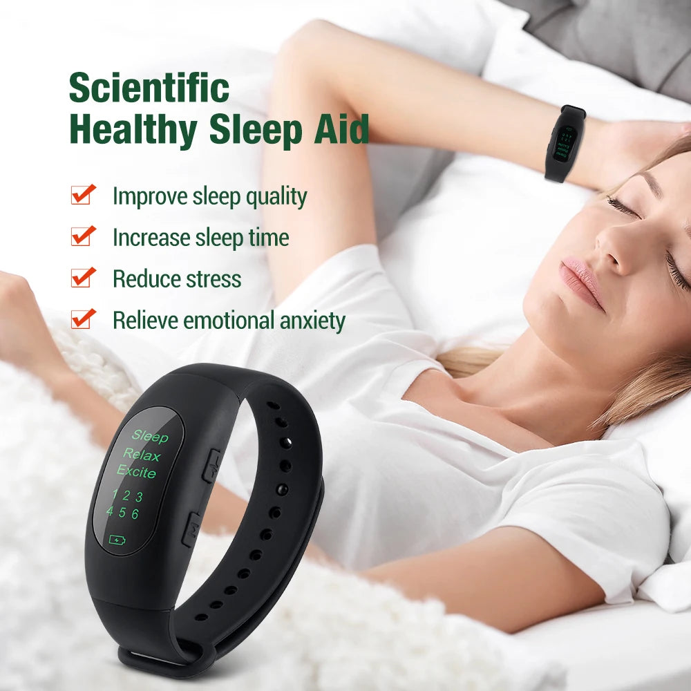 Smart Micro-current Pulse Insomnia Hypnosis Device Sleeping Wristband EMS Sleep Aid Watch