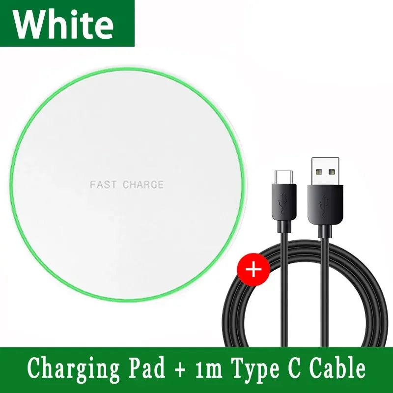 Fast Wireless Charger Pad For iPhone 14 13 12 11 Pro XS Max Samsung Smart Watch Phone Charging Pad For Xiaomi Huawei Phone