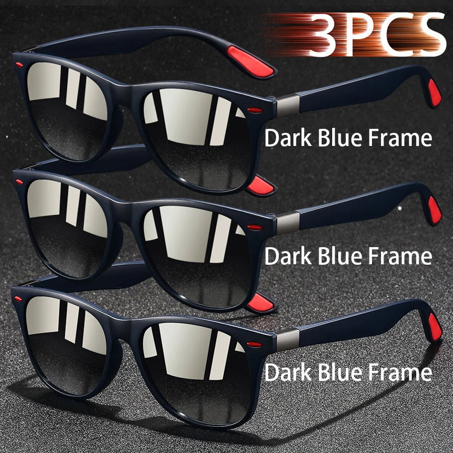 3 PCS Fashion Retro Metal Square Frame Sunglasses Men Ladies 's Luxury Brand Designer Sunglasses Anti-Glare Retro Eyewear UV400