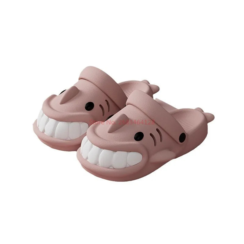 2024 Summer New Smiling Shark Slipper Men Women Slide Bathroom Flip Flops Beach Mule Slipper Anti-skid Flat Shoe Couple Slipper