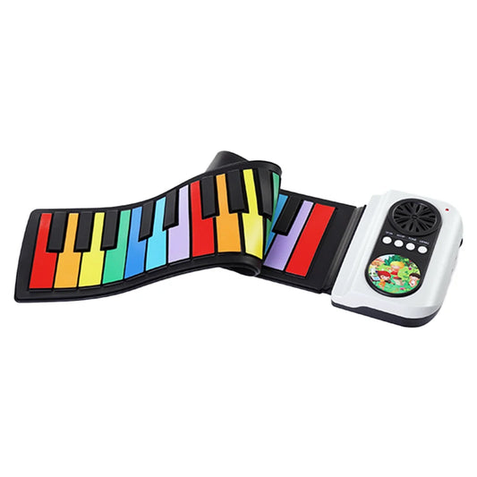 49 Keys Flexible Roll Up Piano Portable Educational Toys USB Input MIDI Out Bluetooth-Compatible Mp3 Headphone Gift for Children