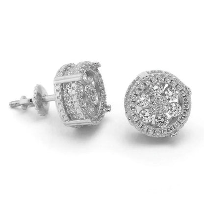 Hip Hop 8MM Square Stud Earrings For Women Men Iced Out Bling Micro Full Pave Rhinestone CZ Stone Earring Trendy Jewelry OHE127