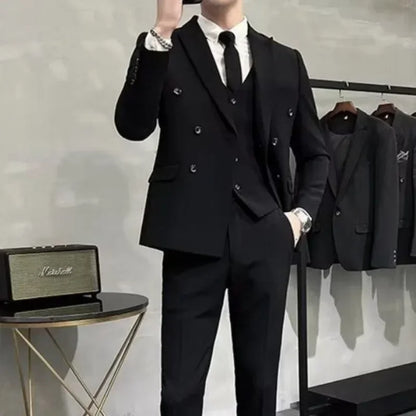 Wedding 2 Piece Outfit Set Male Slim Fit Full Men's Suits and Blazers Dress Formal Groom Clothes Elegant Spring Autumn Luxury