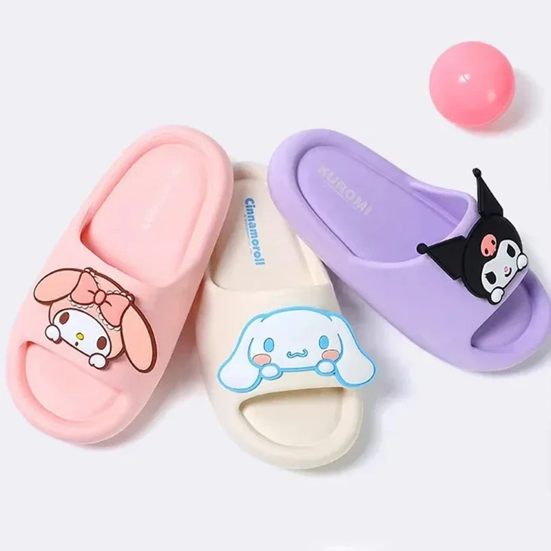 Sanrios Bathroom Non-slip Sandals Cartoon Kuromi Anime EVA  Slipper Home Shoe Festival Gift for Girl