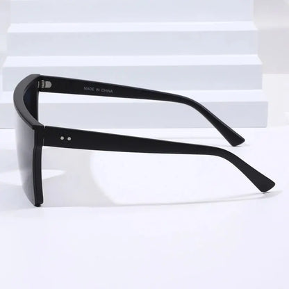 European and American Trendy Large Frame One-piece Sunglasses 2024 New Men and Women Street Photography Driving Sunglasses Retro