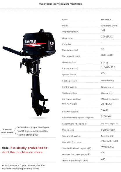 Outboard Motor 4 Stroke 2 Stroke 3.5hp 3.6hp 4hp 6hp 12hp 18hp 30hp 40hp Brushless Electric Outboard Engine for Boat