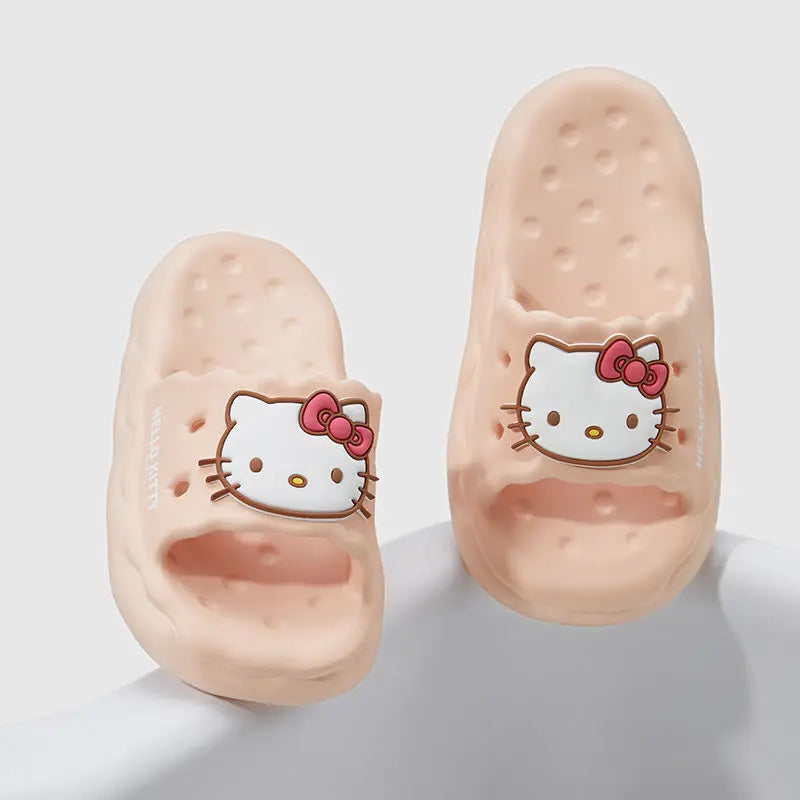 Miniso Cinnamoroll Kuromi Female Home Slippers Elder Girls Indoor Sandals Soft Soled Non-Slip Teenages Bathroom Shoe Women Youth