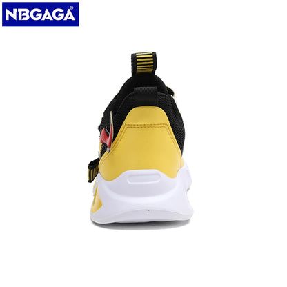 Cartoon Kids Shoes for Boys Mesh Sneakers Children Casual Sport Little Boy Running Tenis Yellow School Student Shoes 2023