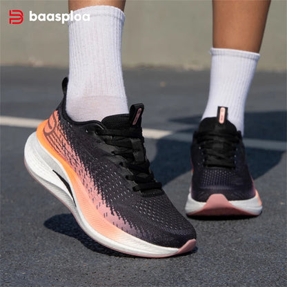 Baasploa Women Professional Training Running Shoes Breathable Lightweight New Sport Shoes Women Carbon Plate Cushioning Sneakers