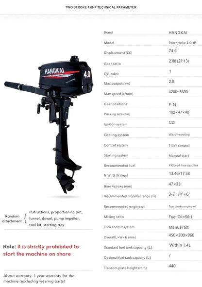 Outboard Motor 4 Stroke 2 Stroke 3.5hp 3.6hp 4hp 6hp 12hp 18hp 30hp 40hp Brushless Electric Outboard Engine for Boat