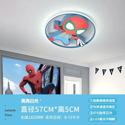 Marvel Spiderman New Multifunctional Personalized Creative Cartoon Smart Decorative Ceiling Lamp for Children's Boys' Bedroom