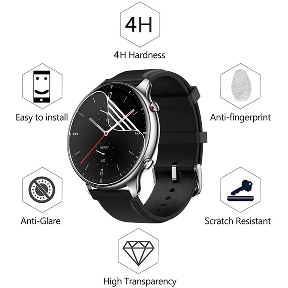 3/6pcs Ultra-thin Transparent Hydrogel Film For Huami Amazfit GTR 2 Sport Smart Watch Protective Film Cover