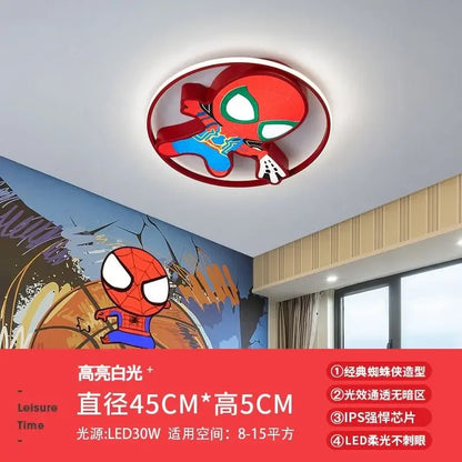 Marvel Spiderman New Multifunctional Personalized Creative Cartoon Smart Decorative Ceiling Lamp for Children's Boys' Bedroom