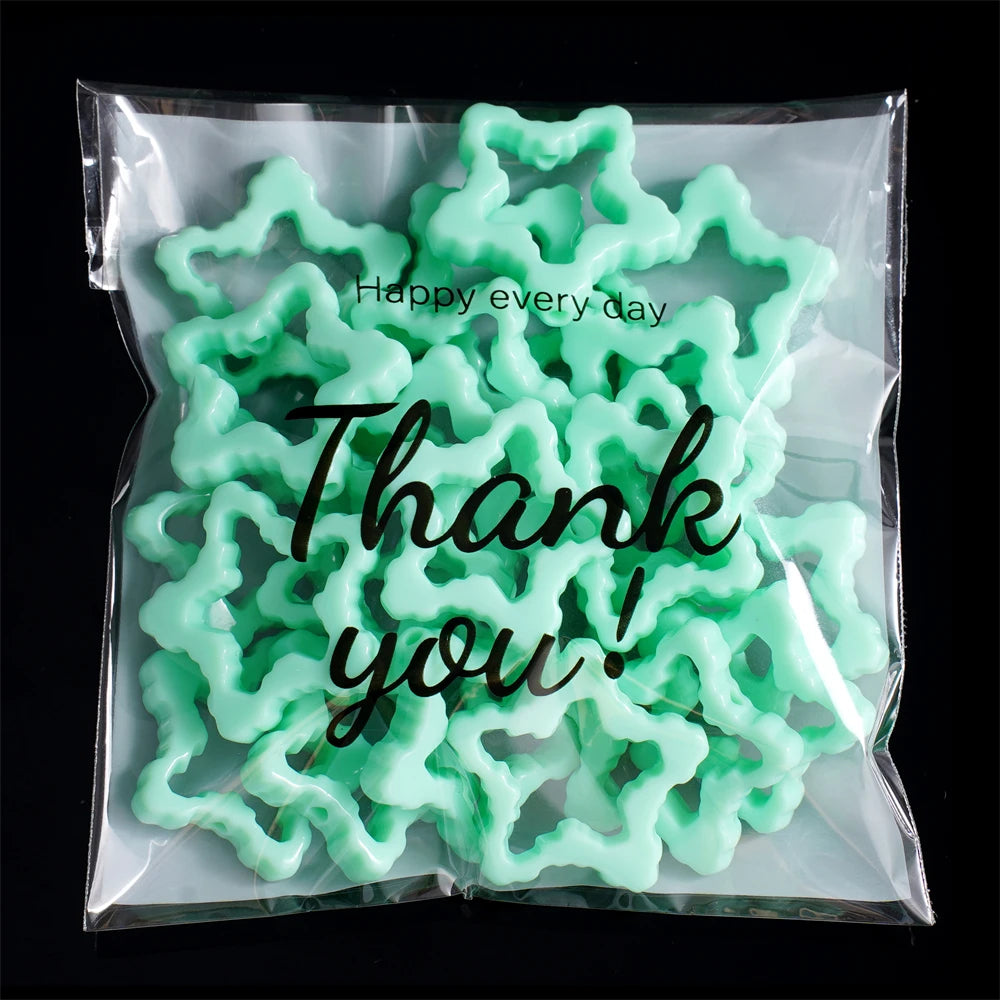 100pcs/lot Plastic Bags Thank you Self-Adhesive Bags for Homemade Party Gifts Beads Earrings Bag DIY Jewelry Packaging Bag