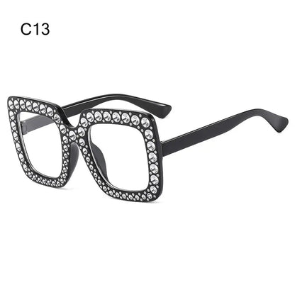 Luxury Children Fashion Sunglasses For Boys Girls Kids Sparkling Rhinestone Stylish Goggles Square Sun Glasses Decorative UV400