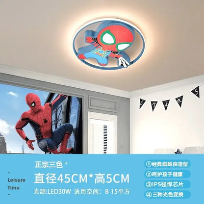 Marvel Spiderman New Multifunctional Personalized Creative Cartoon Smart Decorative Ceiling Lamp for Children's Boys' Bedroom