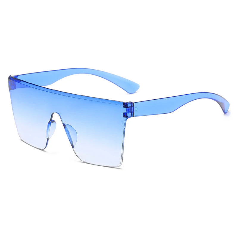 Fashion New Connected Large Frame Sunglasses Ultra Square Frame Sun Shade Eyeglasses Anti UV400 Driving Shades Female