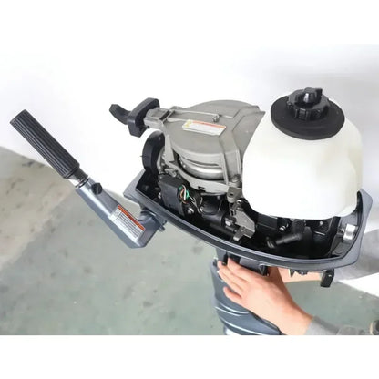 103cc 6HP Outboard Motor 2 Stroke Water CoolingGasoline Boat Engine Water Cooling Tiller Control CDI 3-Blade