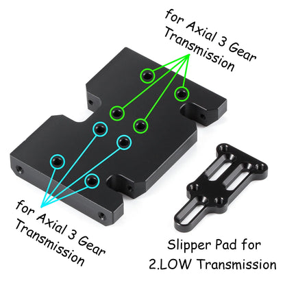 Machined Delrin Skid Plate and Slipper Pad for 1/10 RC Car LCG Crawler Chassis 2Low Transmission Axial 3 Gear Element Gearbox