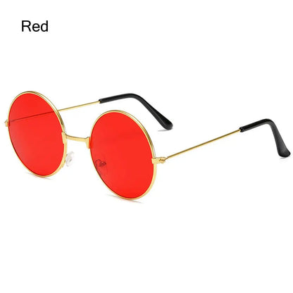 Fashion Disco Hippie Women Men Circle Glasses Round Sunglasses Metal Sunglasses Eyewear