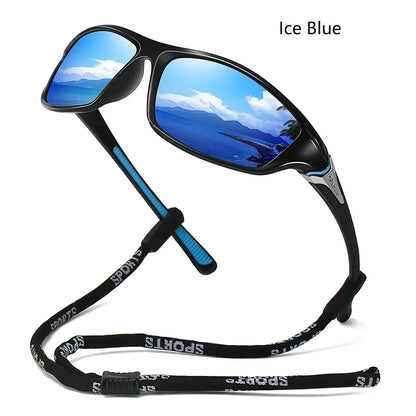 With Glasses Chain Polarized Sports Sunglasses Men Women Fishing Hiking Cycling Climbing Skiing Vintage Sport Sun Glasses UV400