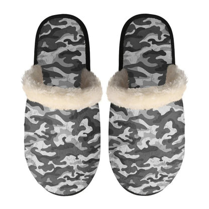 Unisex Indoor Home Pink Camouflage Plush Cotton Slippers Comfortable Keep Warm Flannel Upper EVA Soles With Anti-Slip Design